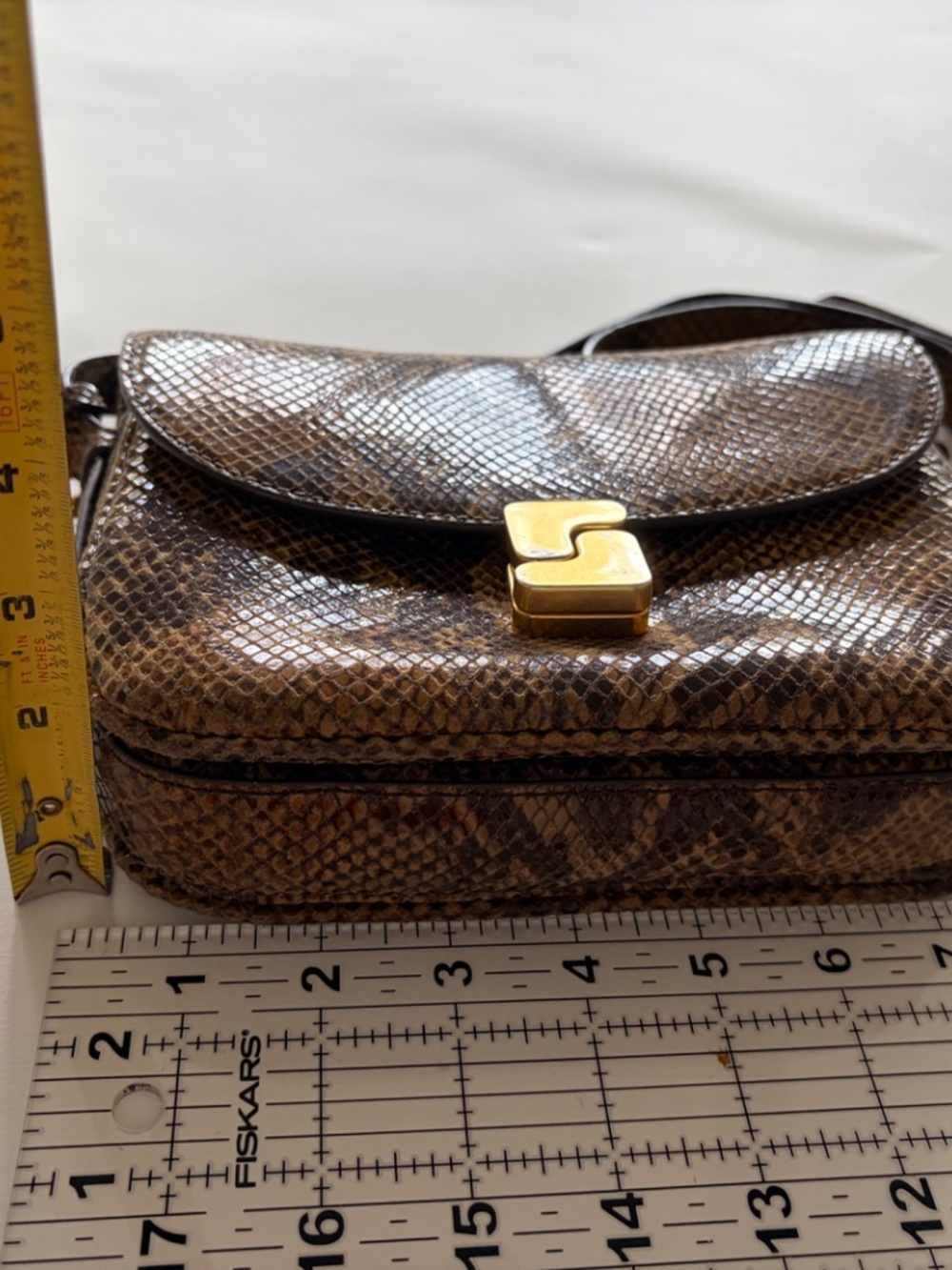 SOEUR Paris Snake Embossed Leather Crossbody Bag French Designer Matching Belt A - Picture 6 of 11